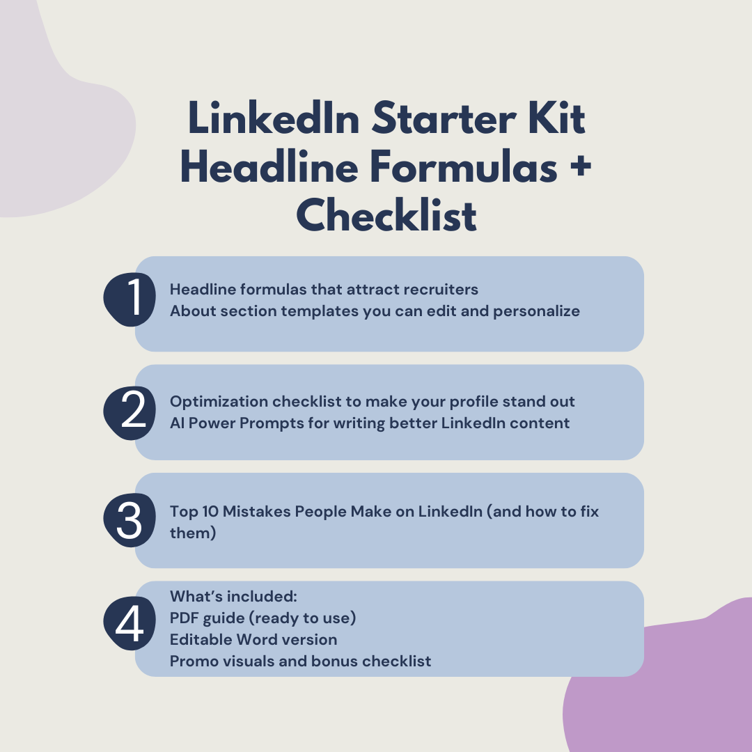 LinkedIn Starter Kit: Headline Formulas, Optimization Checklist & AI Prompts
